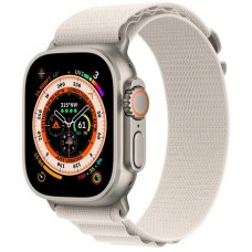 Apple Watch Ultra 49mm Titaniums case Starlight Alpine loop